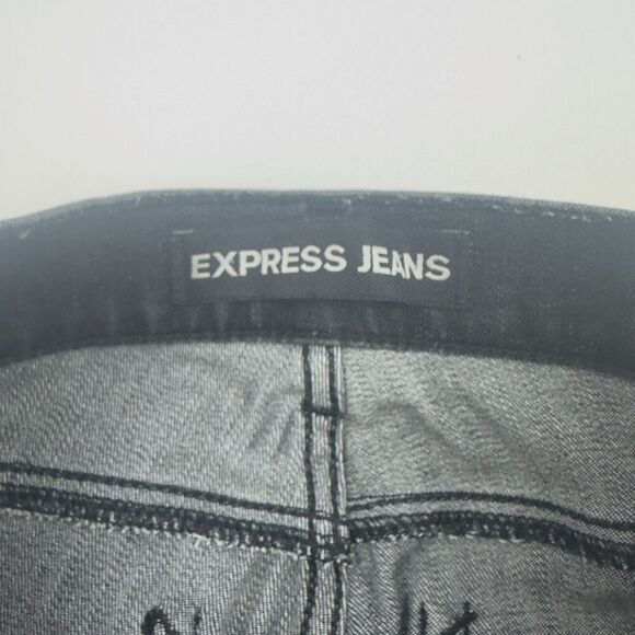 Express Jeans Mia Mid Rise Legging Skinny Gray Distressed Stretch Size 0R - Picture 6 of 12